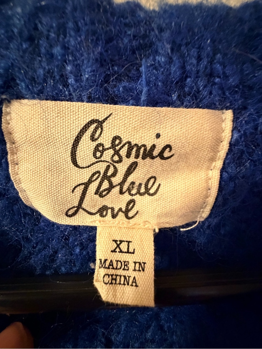 Cosmic Blue Love Crewneck Sweater in Royal Blue Casual Size XL - Picture 3 of 4